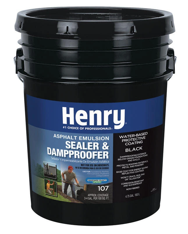 Henry 107 Waterproof Asphalt Emulsion Coating – 5 Gallon Pail