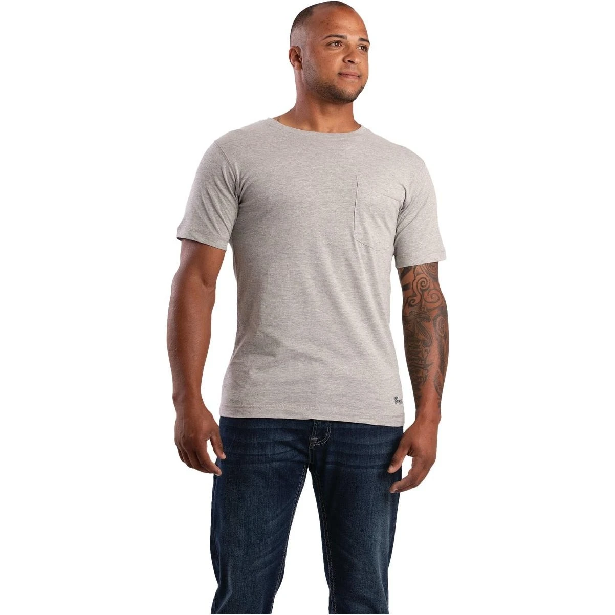 Berne Performance Men's Tall Large Heather Gray Short Sleeve Pocket T-Shirt