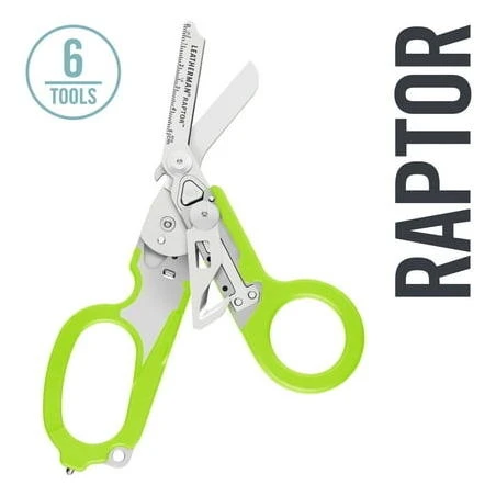 LEATHERMAN - Raptor Emergency Response Shears with Strap Cutter and Glass Breaker, Green with Utility Holster