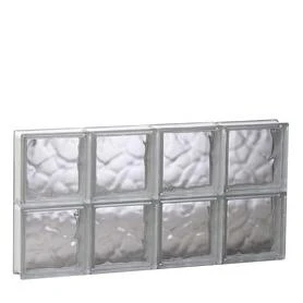 REDI2SET Wavy Glass Pattern Frameless Replacement Glass Clear Block Window (Rough Opening: 31.5-in x 16-in; Actual: 31-in x 15.5-in)