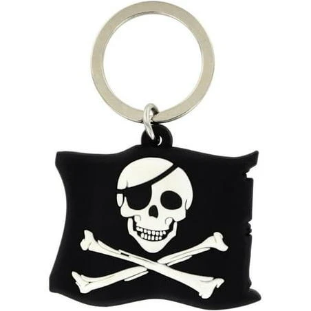 701548 Pirate Flag PVC Key Chain - 3 Piece