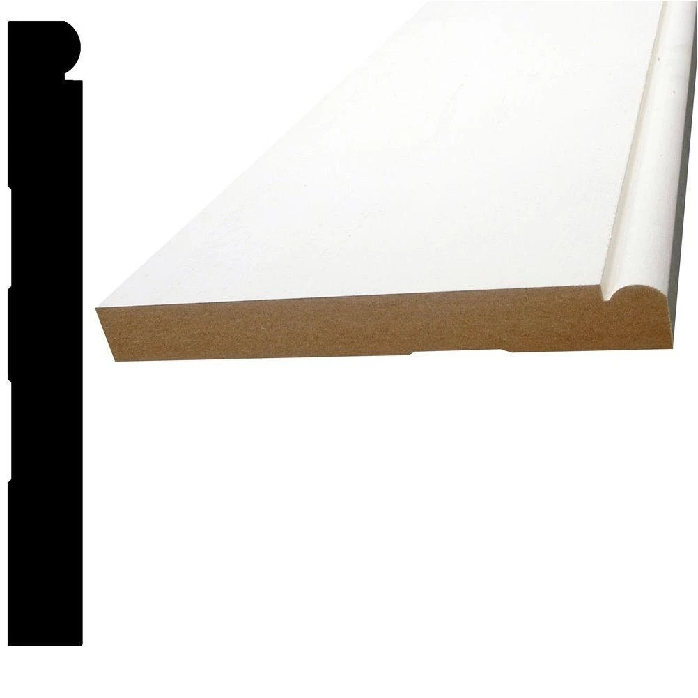 5/8 in. x 5-1/4 in. x 96 in. MDF Primed Fiberboard Base Moulding