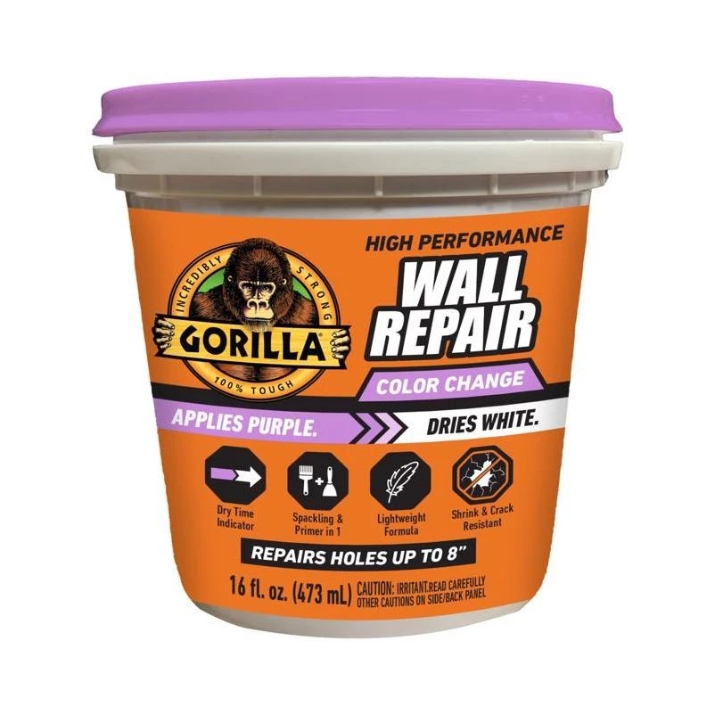 Gorilla 16‑oz High‑Performance Wall Repair Spackling & Primer – No‑Sag, Fast‑Dry Formula