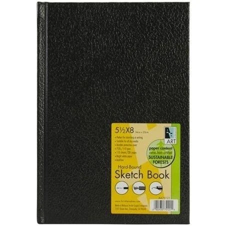 Black Hardbound Sketchbook – 5.5×8 Inch Premium Artist Journal