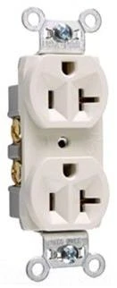 Pass & Seymour CR20-LA Commercial Specification Grade Corrosion Resistant Straight Blade Duplex Receptacle 20 Amp 125 Volt AC NEMA 5-20R Light Almond