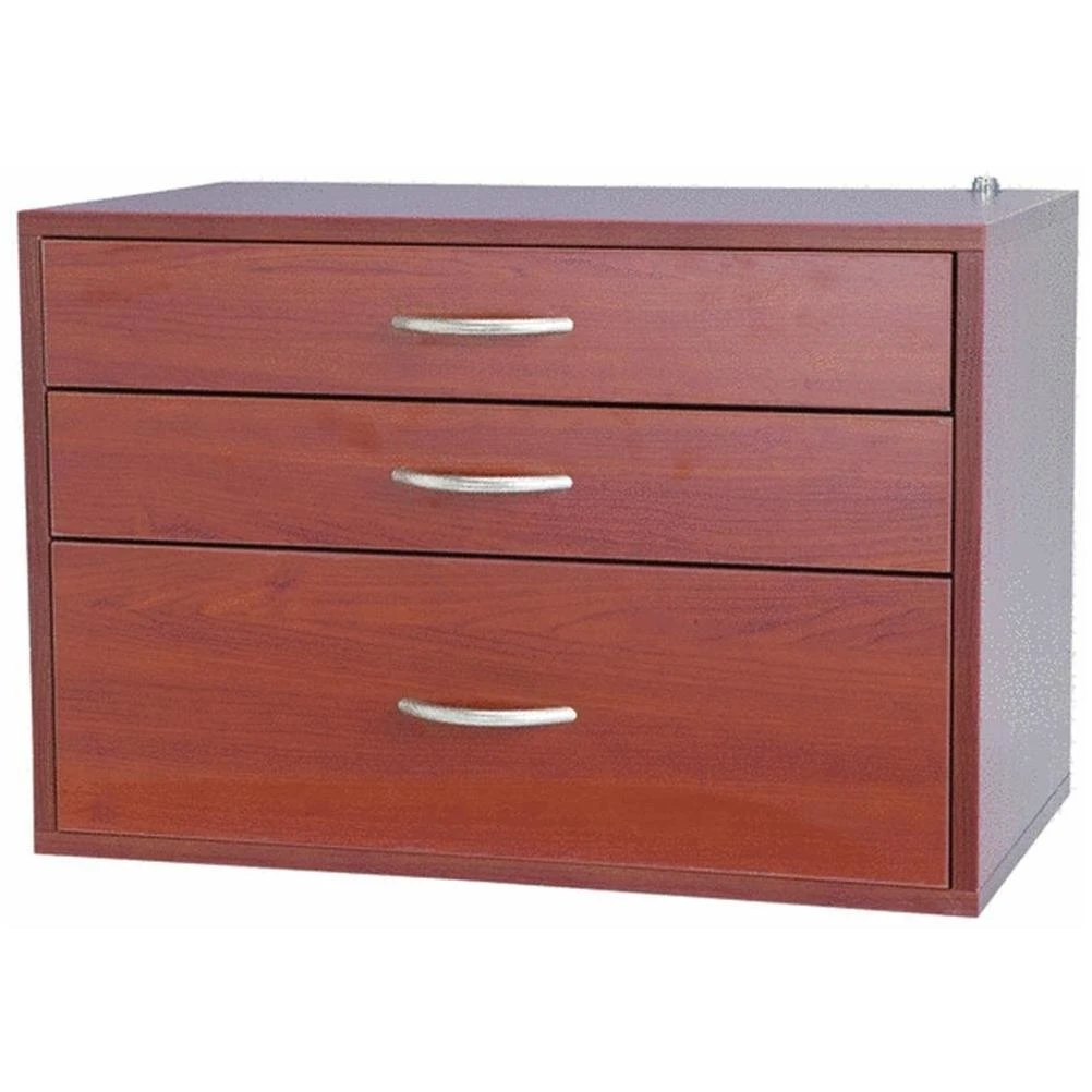 Cherry 3-drawer O-box Storage Organizer With Durable Construction