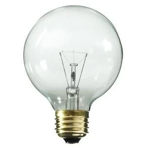 60 Watt Clear Globe Light Bulb G25 Model 03120 For Holiday Decor