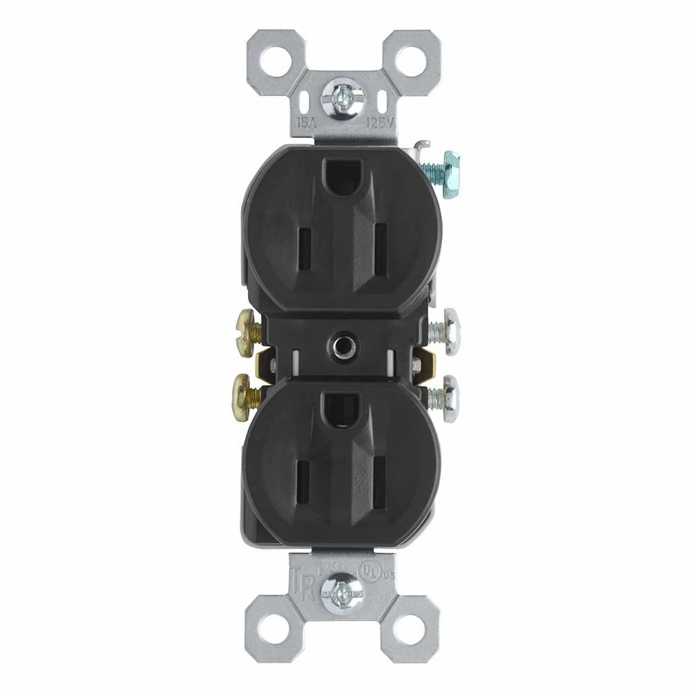 15A 125V Tamper-Resistant Duplex Receptacle, Black
