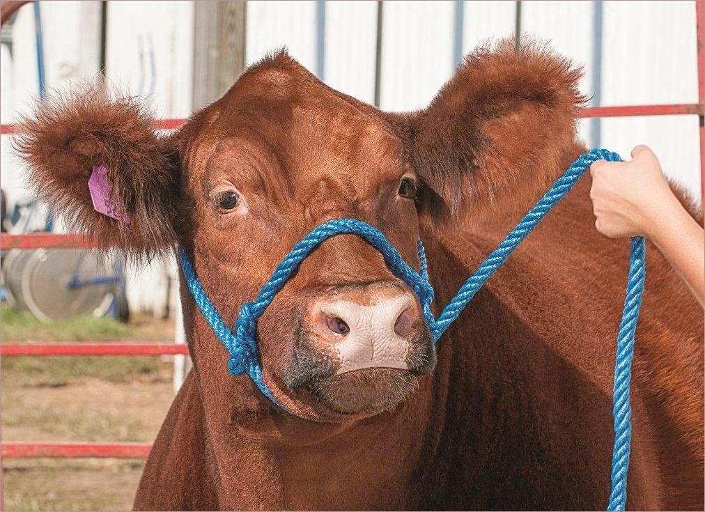 Poly Rope Halter For Cattle With Lead - Heavy Duty Blue
