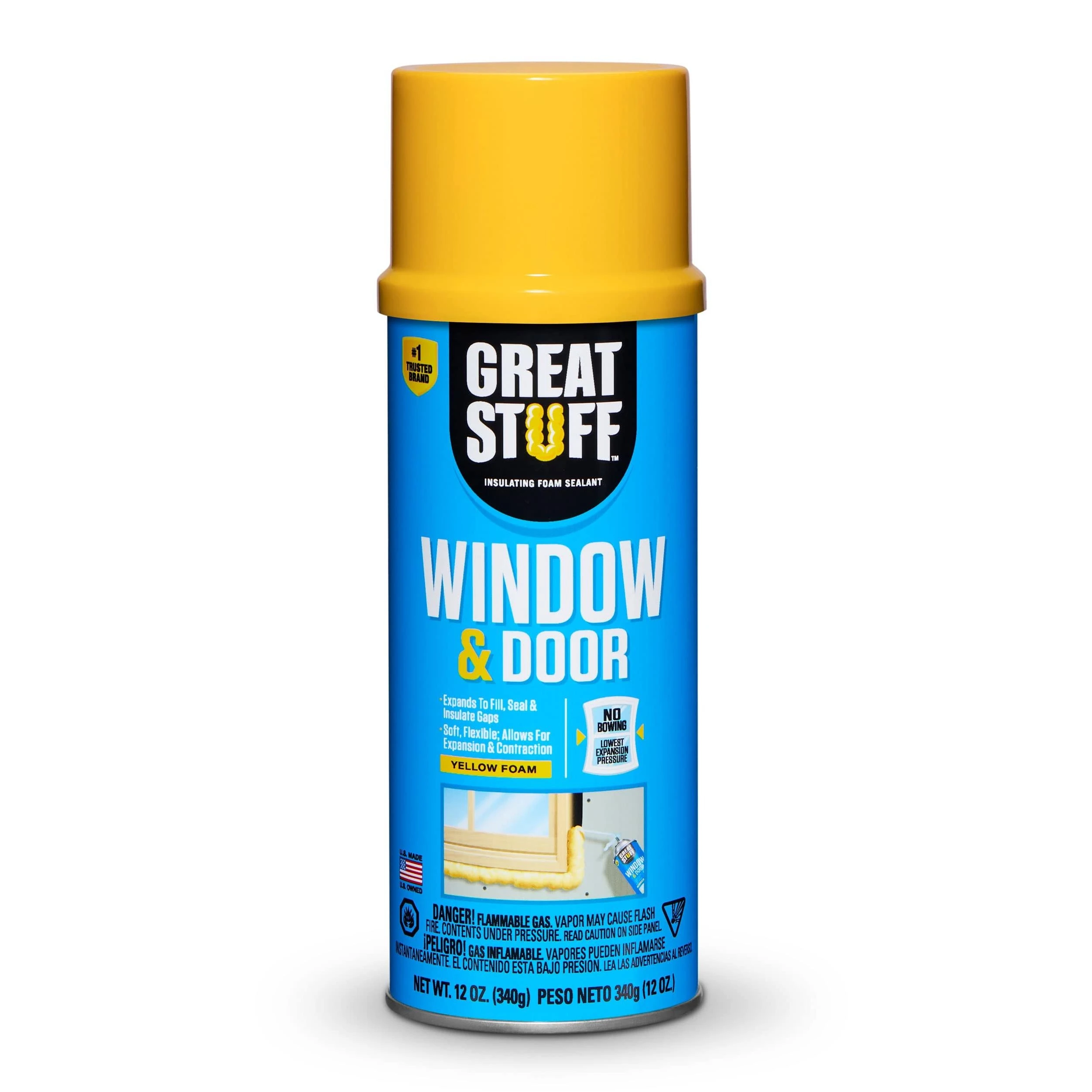 Great Stuff Window & Door 12 oz Insulating Foam Sealant, Yellow (175437)
