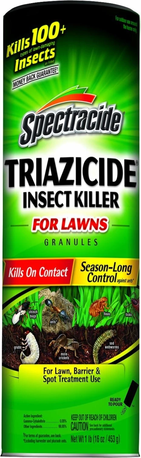 Spectracide Triazicide Insect Killer for Lawns Granules, 1-Pound, 1 lbs, Brown