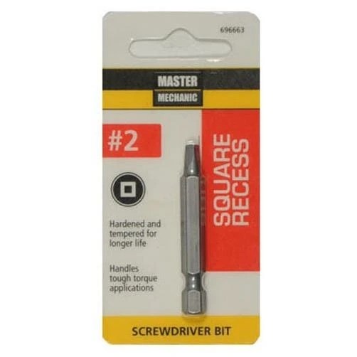 DISSTON COMPANY 696663#2 Square Recess Screwdriver Bit, 2"