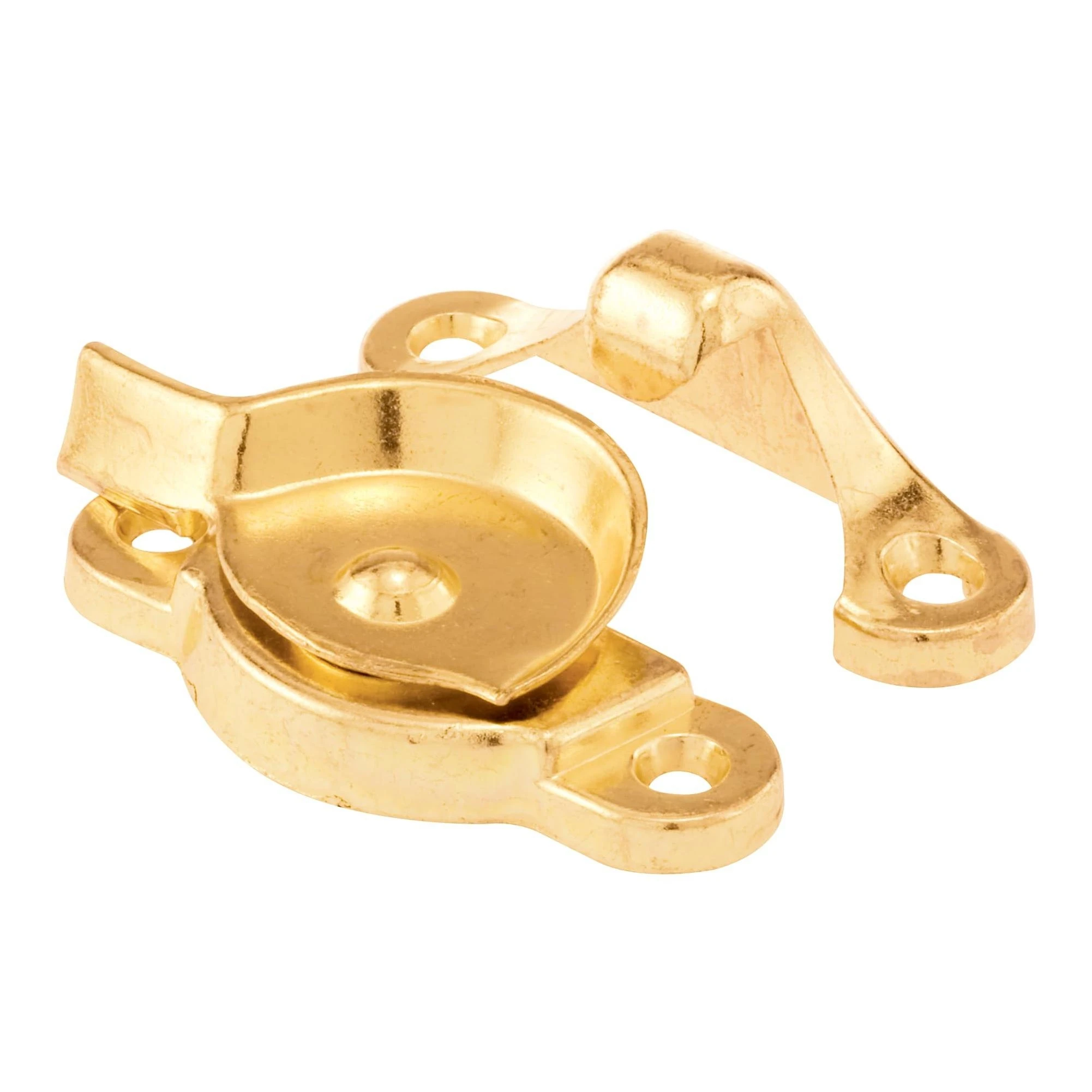 Prime-Line F 2574 Sash Lock, 1-15/16 and 1-7/8 In. Hole Centers, Fits Single/Double Hung Wood Windows, Diecast Zinc, Brass-Plated (Single Pack)