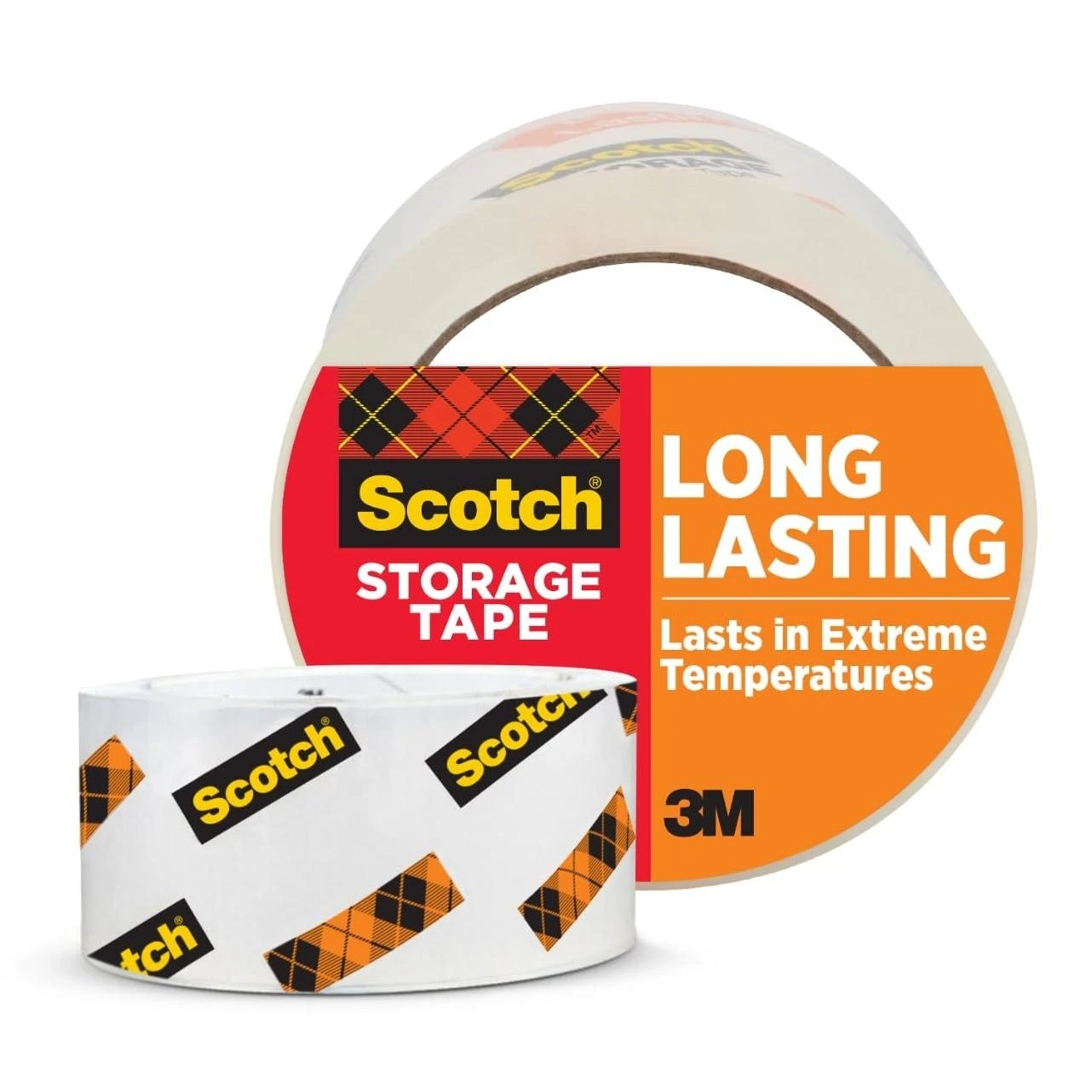 Scotch Long Lasting Storage Packaging Tape, 1.88" x 54.6 yd, Designed for Storage and Packing, Stays Sealed in Weather Extremes, 3" Core, Clear, 1 Roll (3650)