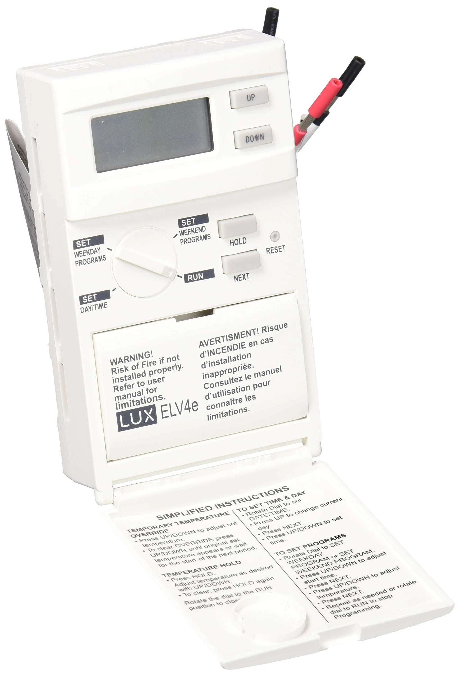 Lux Products ELV4-A05 Programmable Thermostat for Radiant Heat