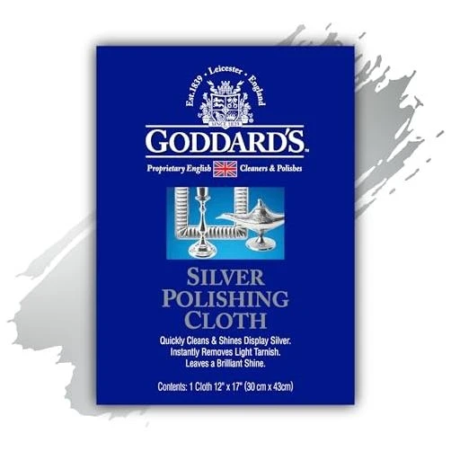 Goddard's Silver Polishing Cloth for Jewelry, Remove Tarnish on Plated or Sterling Silver, Gold, Antiques, and Leaves Tarnish Protection, 1 Cloth