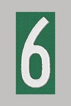 House Address Number "6", Reflective, 911 High-Visibility, 5-In.
