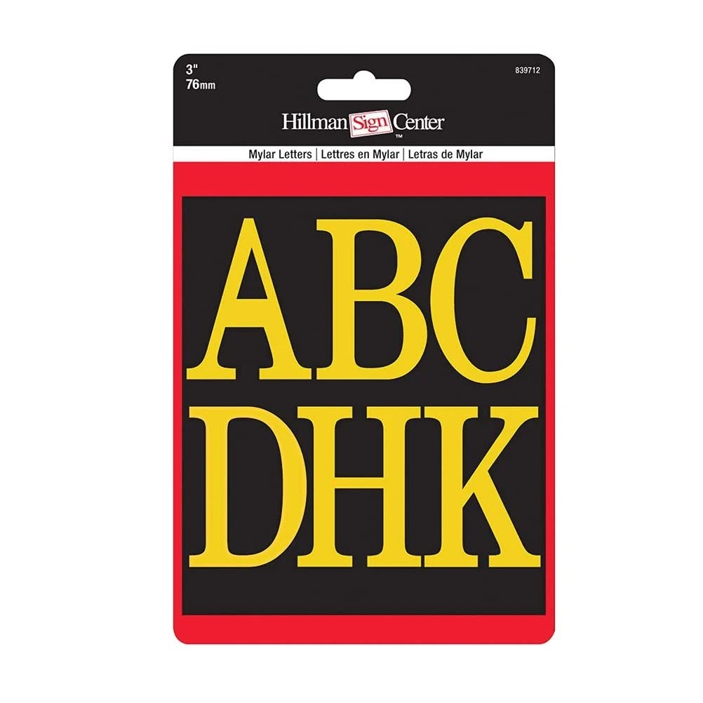 Hillman Group RSC 5028582 3 in. Self-Adhesive Letter Set44; Black & Gold - 51 Piece - Pack of 55