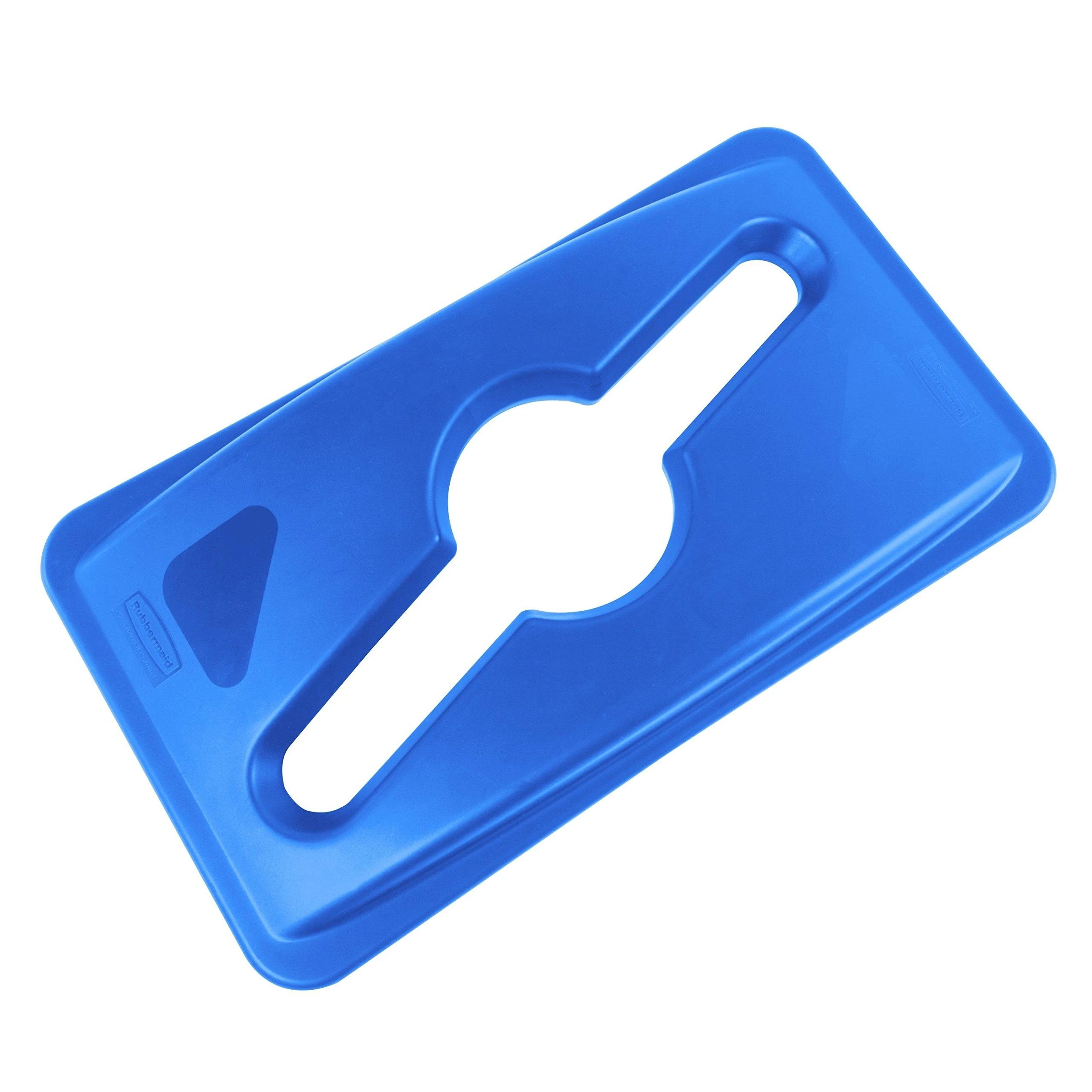 Rubbermaid Commercial Products Slim Jim Trash Can Lid Blue Waste Lid for Paper/Bottle/Can Compatible with Slim Jim 23 Gallon Recycling Container