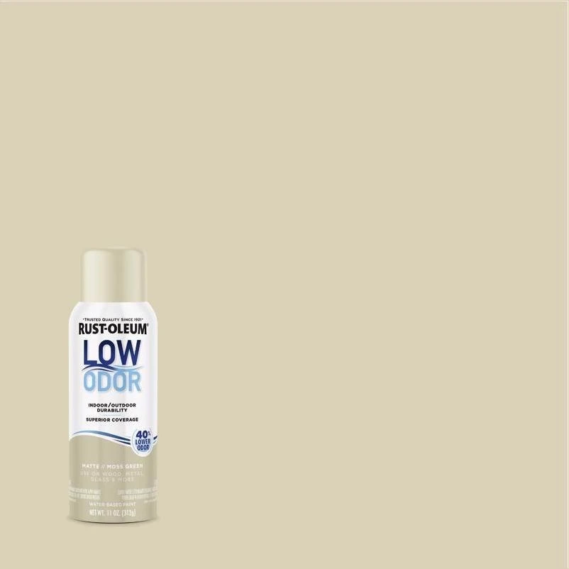 Rust-Oleum Low Odor Matte Moss Green Spray Paint – 11 oz Indoor/Outdoor Finish