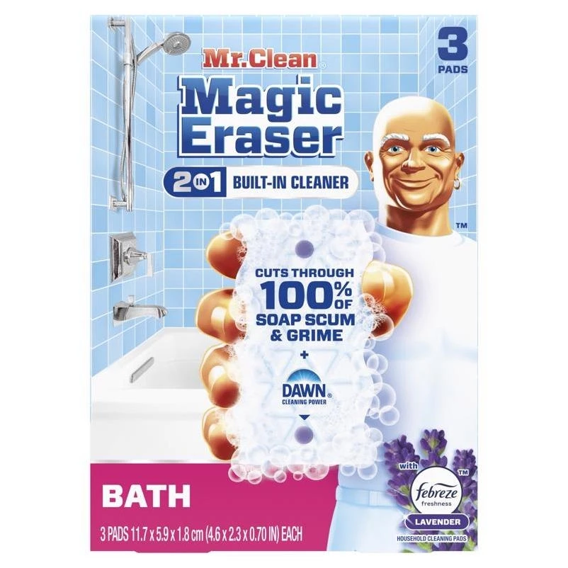 Mr Clean Non‑Scratch Bath & Shower Magic Eraser – 3 Pack