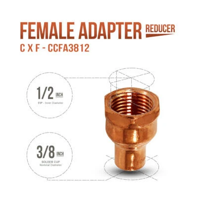 ADAPTER FEM 1/2"X3/8"CXF