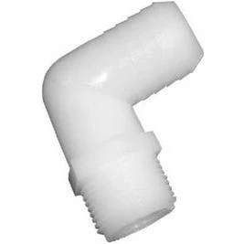 Nylon Hose Barb Elbow, 1/4 Inch Id X 1/4 Inch Male Pipe Thread