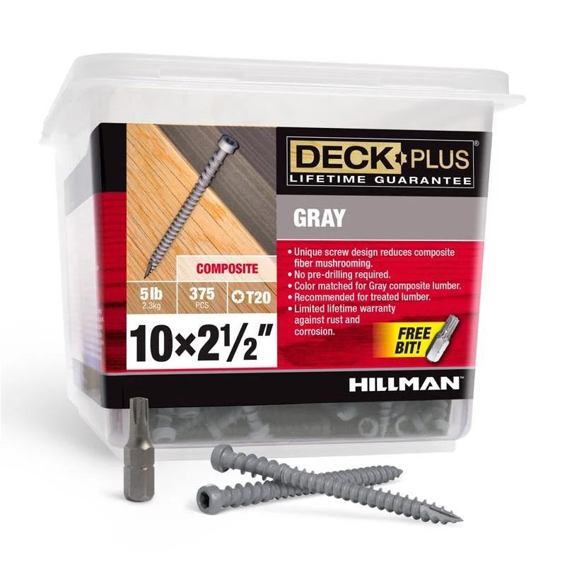 2-1/2" Comp Deck Screws Gray 5#