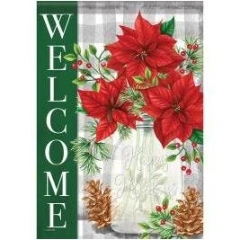 Flag-Pinecones & Poinsettias