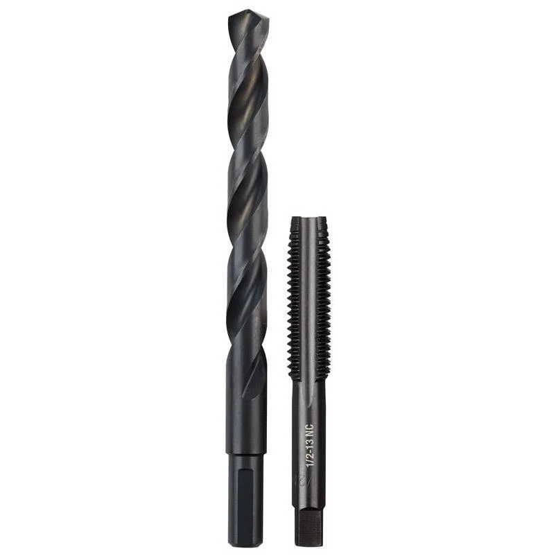 Milwaukee 2‑Piece High Carbon Steel SAE NC Plug Tap & Drill Bit Set