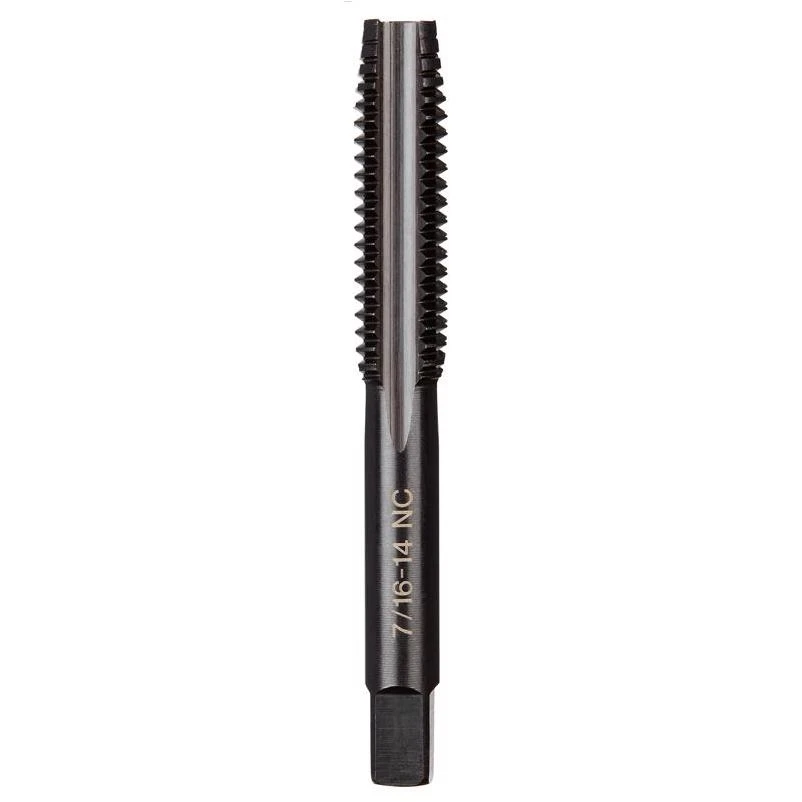Milwaukee 7/16‑14 Coarse Straight Flute Plug Tap – High Speed Steel with Black Oxide Finish