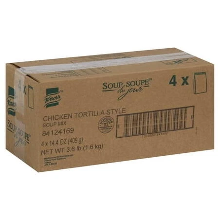4 pack : Knorr Soup du Jour Chicken Tortilla Sauce Mix, 14.4 oz
