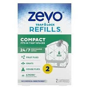 Zevo 810121291167 Compact Flying Insect Trap Refill, Solid, Sweet, Clear