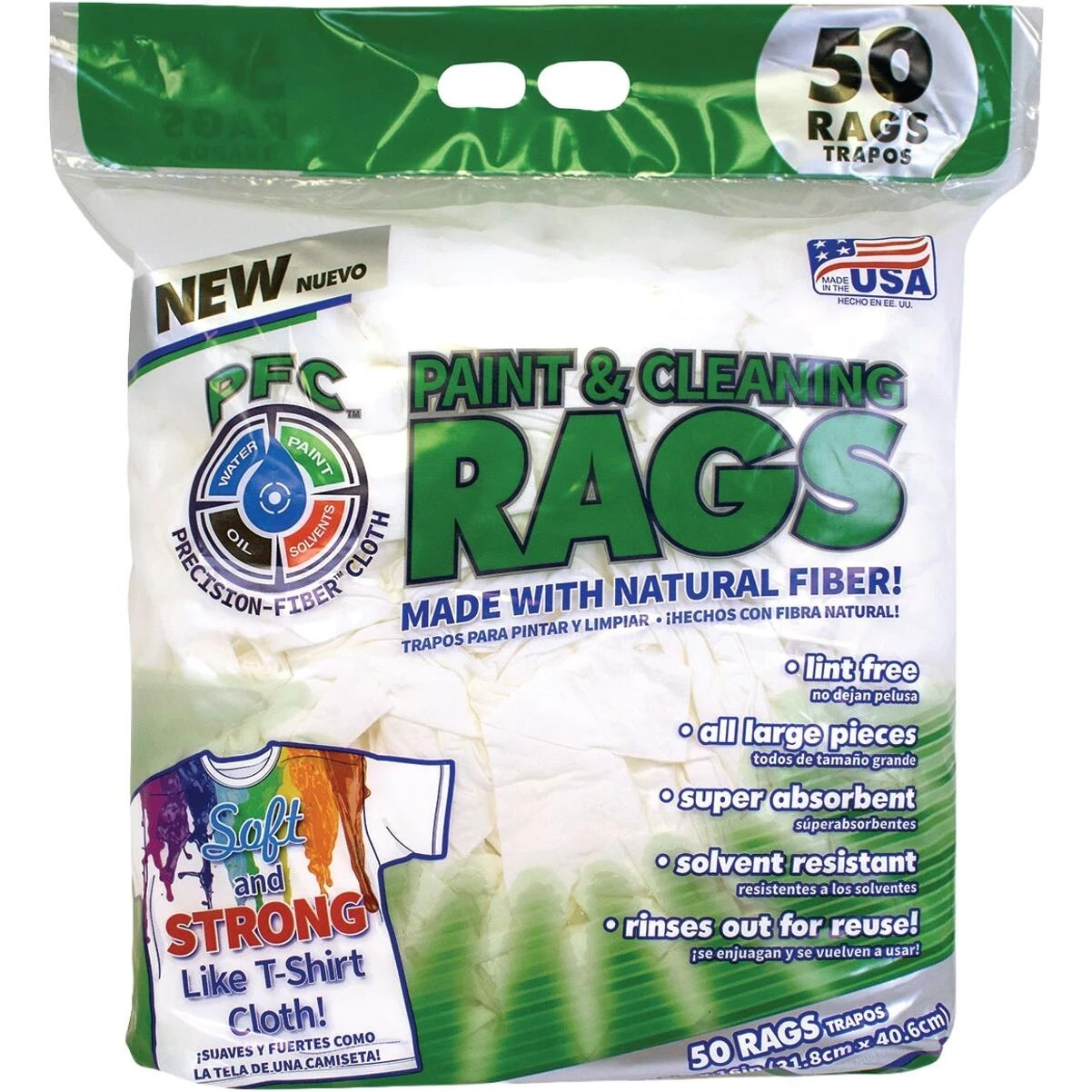 Intex 12.5 In. x 16 In. White Fiber Rags (50-Count)