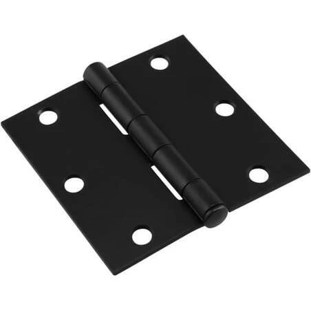 Hillman Builders Hardware 859580 3.5 in. Square Frame Door Hinges Matte Black - 3 Piece