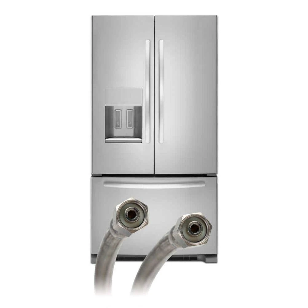 Fluidmaster 12IM60 Braided Stainless Steel Ice Maker Connector 1/4 Comp x 1/4 Comp 60 Length