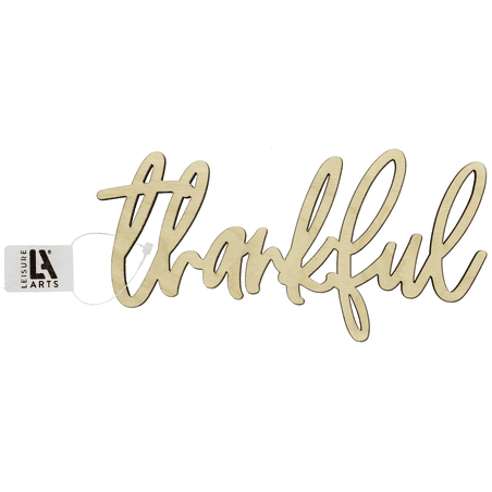 Leisure Arts Wood Word Medium 9x4.5 Thankful