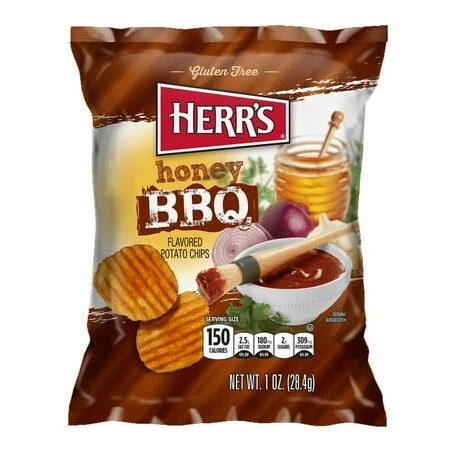 Herr s Honey BBQ Potato Chips 1 Oz (Pack of 7)