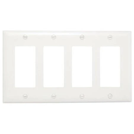 Legrand - Pass & Seymour TP264WCC10 Trade Master Nylon Wall Plate with Four Decorator Openings Four Gang White