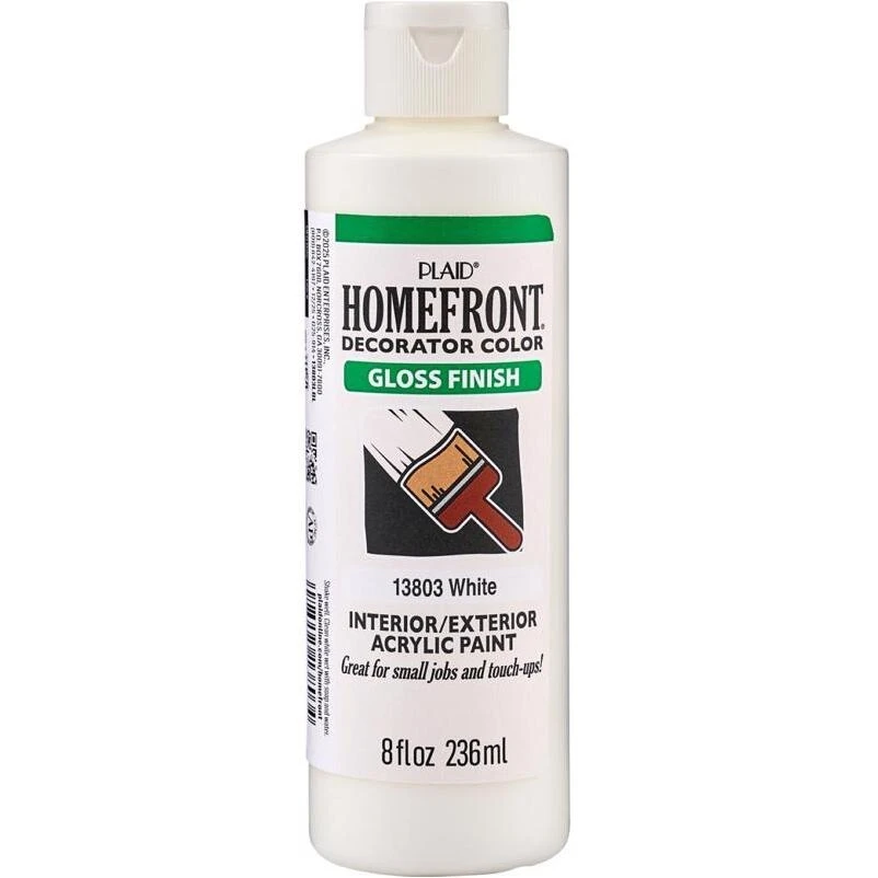 White Craft Paint – 8 oz Glass Bottle – Premium Acrylic Finish