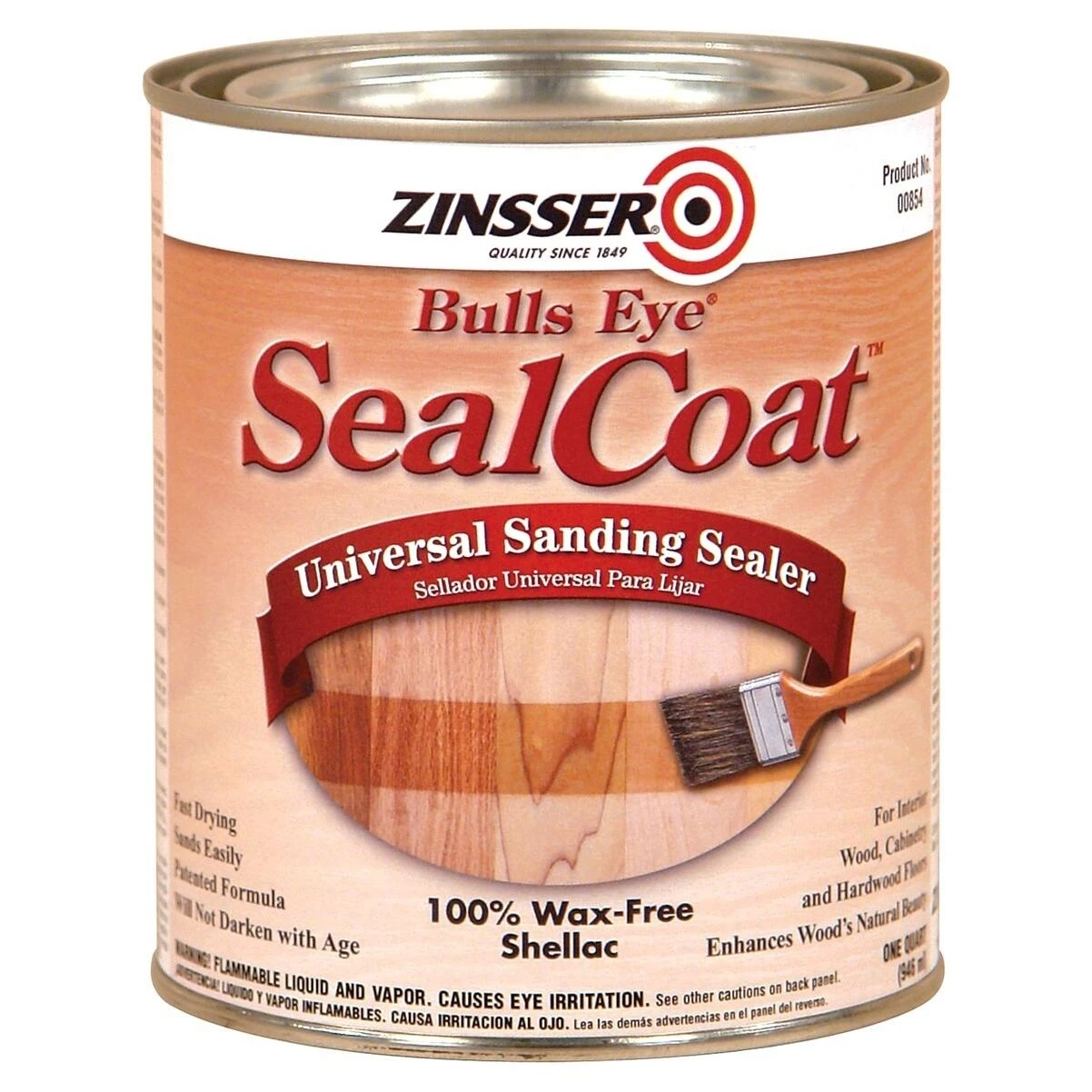 Zinsser 00854 Bulls Eye Sealcoat Sanding Sealer, Amber, 1 Qt. Zinsser 00854 Bulls Eye Sealcoat Sanding Sealer, Amber, 1 Qt.