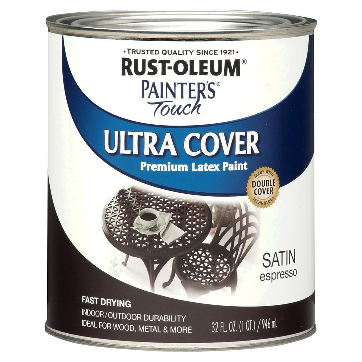 Rust-Oleum Painter's Touch Ultra Cover Latex Paint, Satin Espresso, 1-Qt.