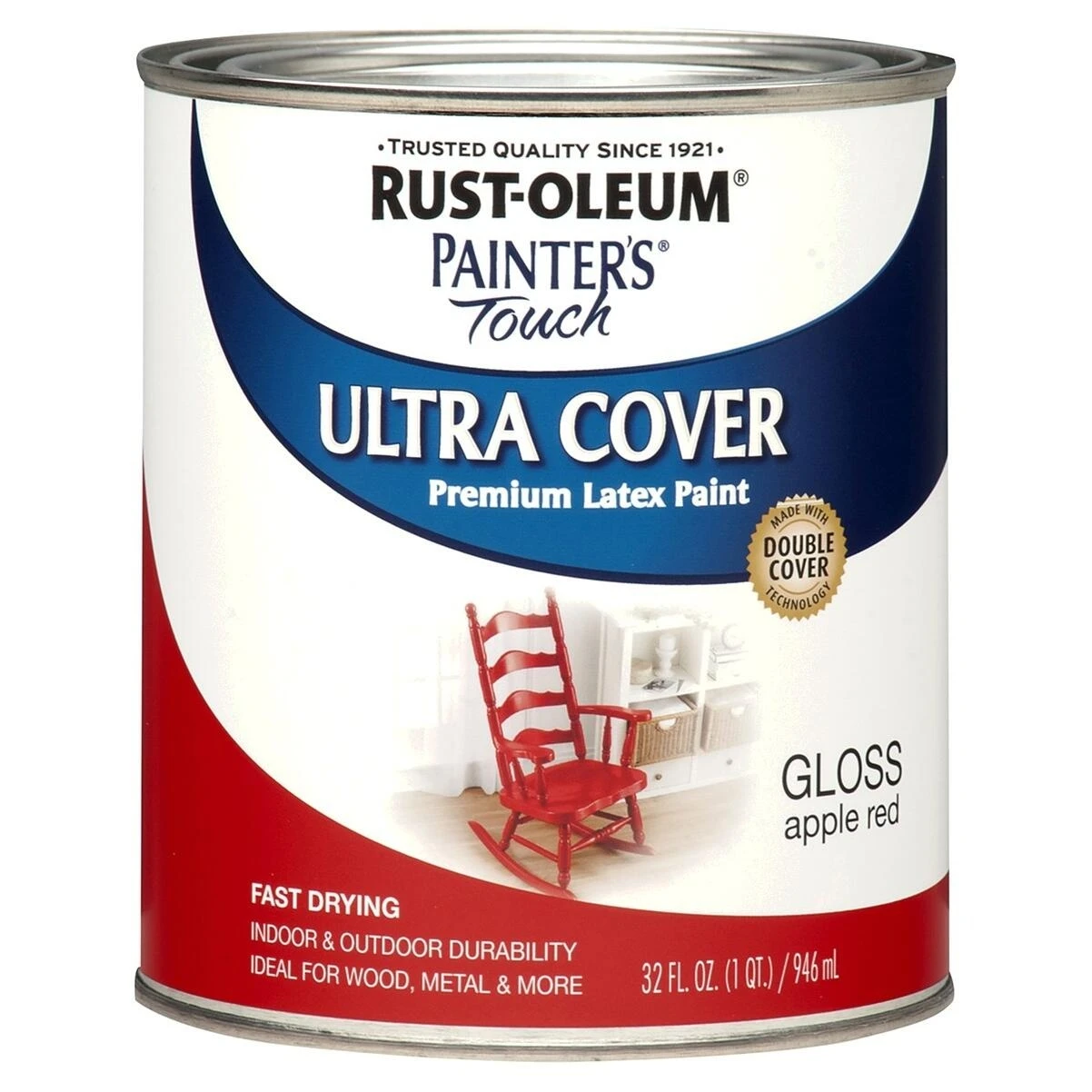 Rust-Oleum 1966502 Painter's Touch Ultra Cover Latex Paint, Apple Red Gloss, 1 Qt Rust-Oleum 1966502 Painter's Touch Ultra Cover Latex Paint, Apple Red Gloss, 1 Qt