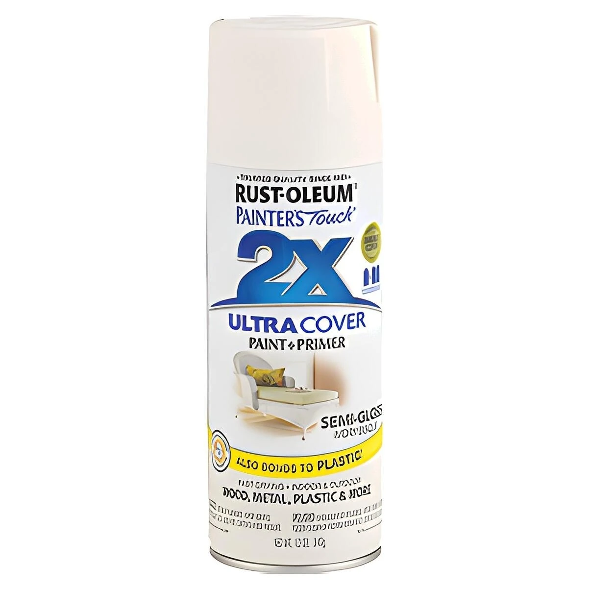 Rust-Oleum Painter's Touch 2X 249860 Spray Paint, Semi-Gloss Ivory Bisque, 12 Oz