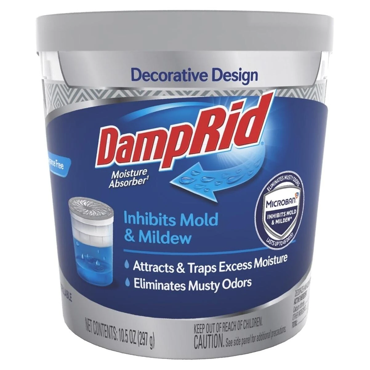 DampRid FG01FFESB Refillable Moisture Absorber with Micro Ban, Fragrance Free, 10.5 oz.