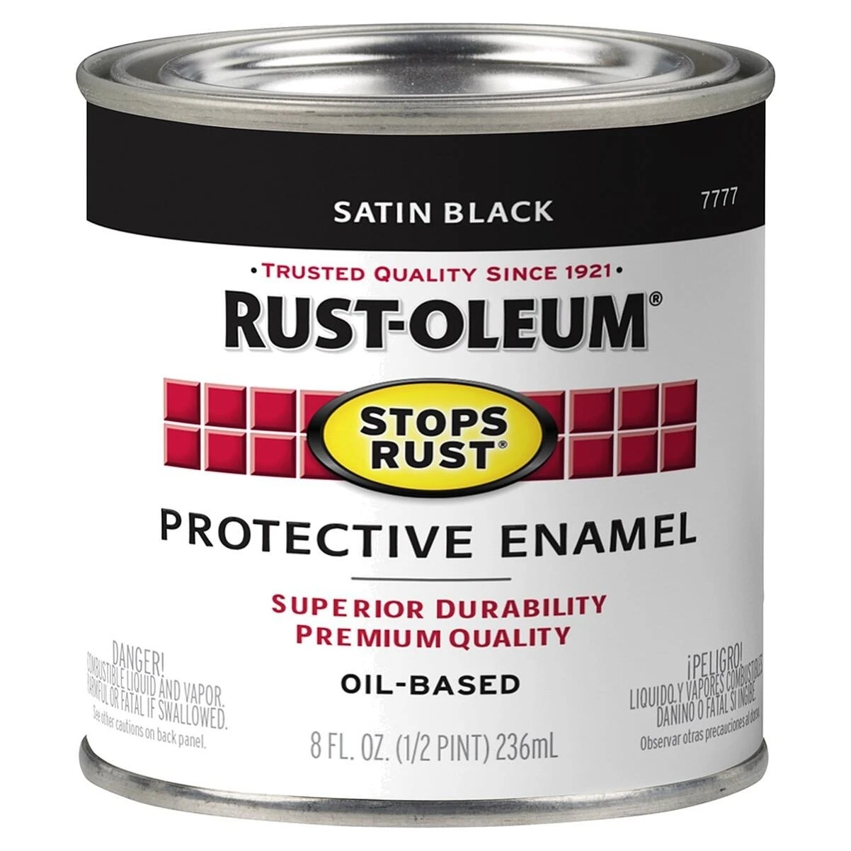Rust-Oleum 7777730 Stops Rust Protective Enamel, Satin Black, 1/2 Pint Rust-Oleum 7777730 Stops Rust Protective Enamel, Satin Black, 1/2 Pint