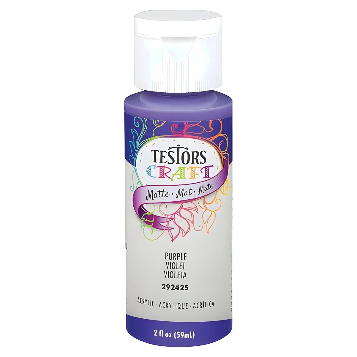 Testors 292425A Acrylic Craft Paint, Matte Purple, 2 Oz