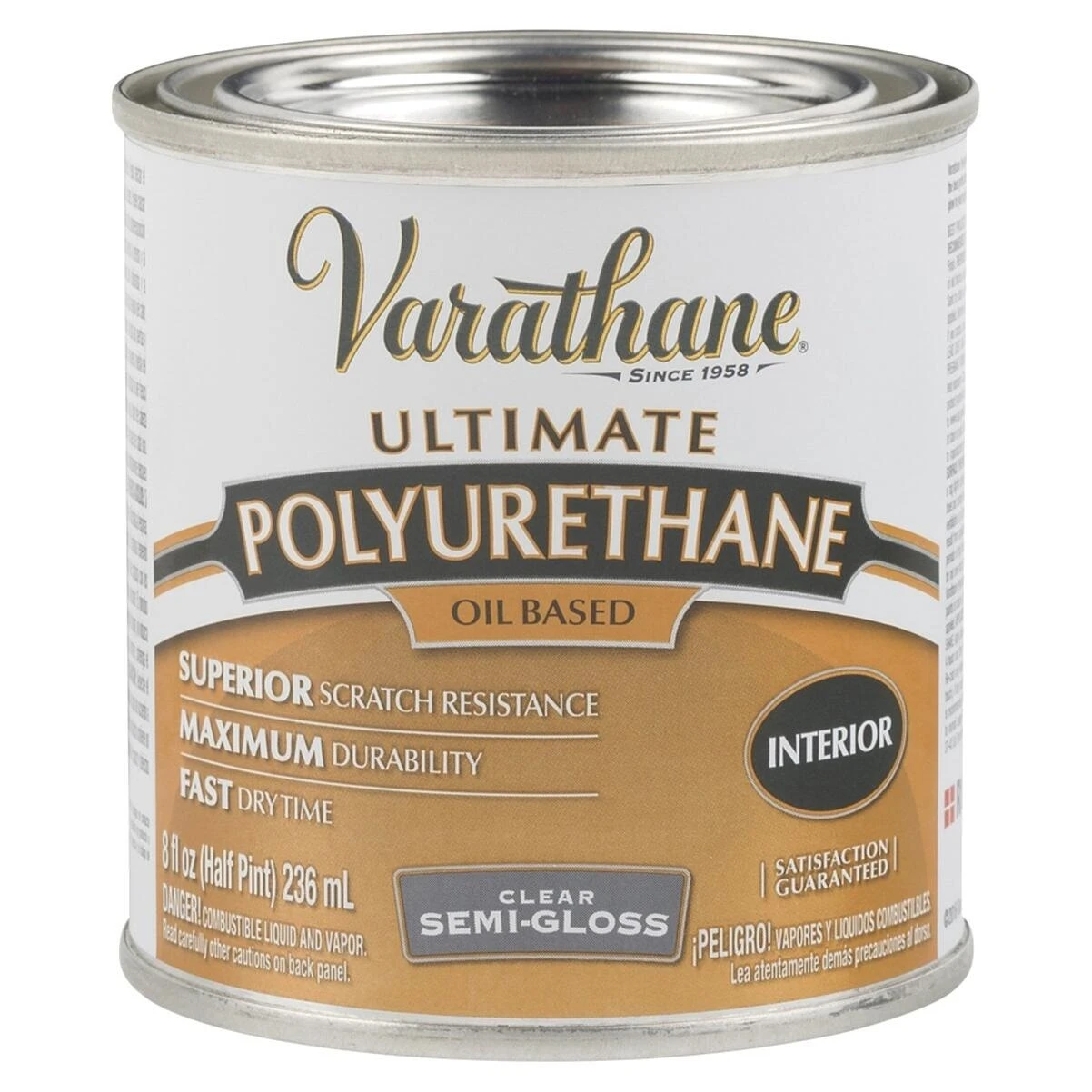 Varathane 6061H Premium Polyurethane, Semi-Gloss Interior Oil-Based, 1/2 Pt