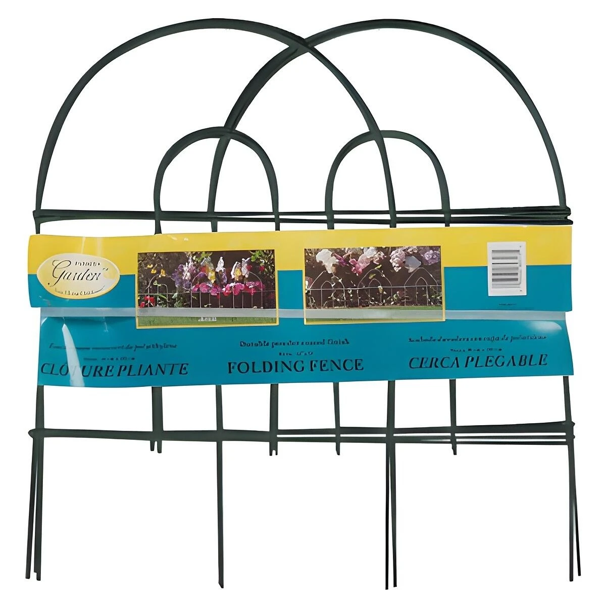 Green Round-Top Garden Fence, 18-In. x 8-Ft.