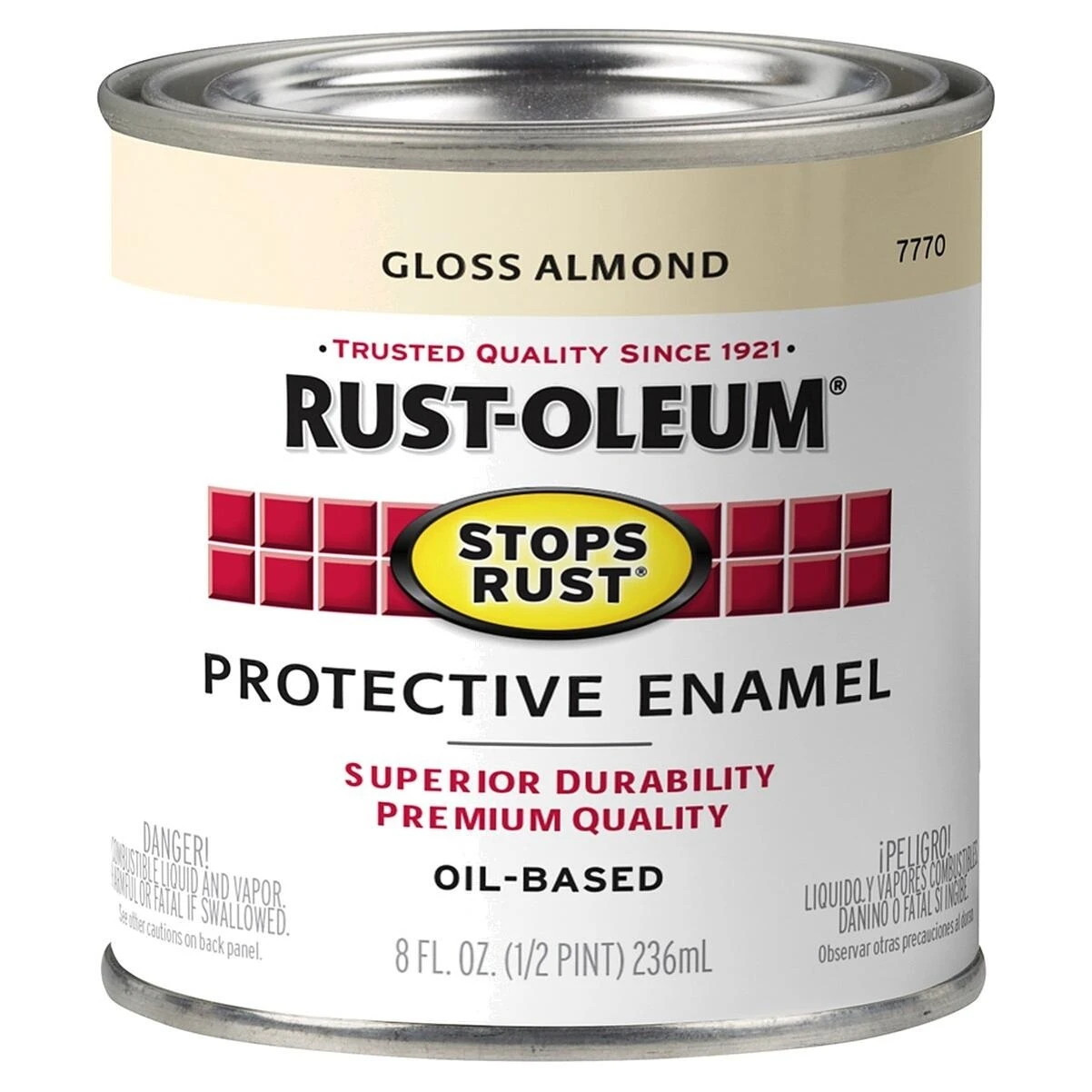 Rust-Oleum 7770730 Stops Rust Gloss Almond Enamel, 1/2 Pint